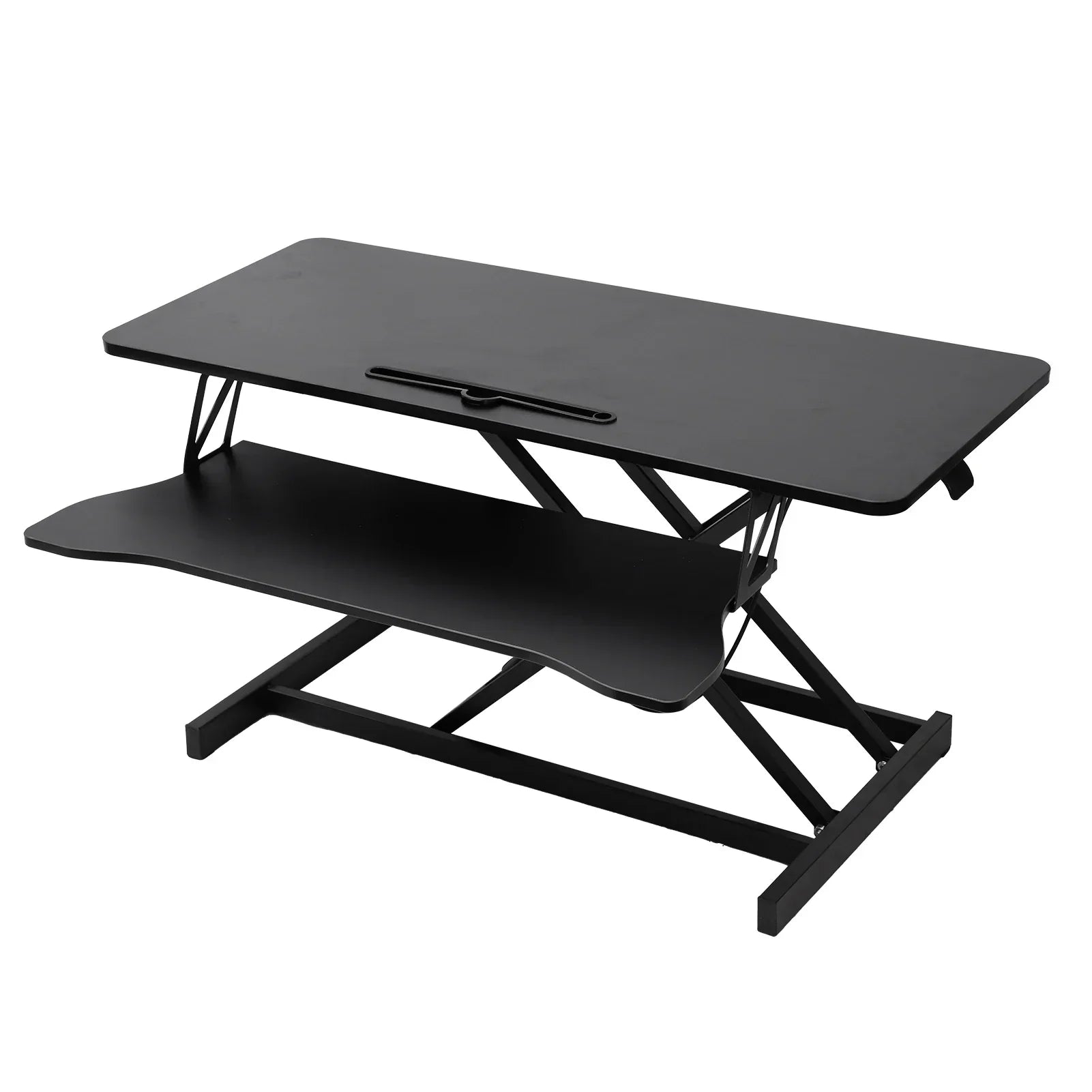 Convertidor de escritorio de pie ajustable – Extensión de escritorio ajustable en altura, Negro