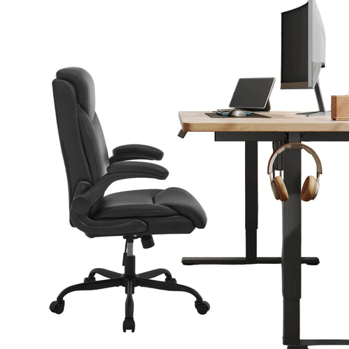 Bürostuhl – Höhenverstellbar & Drehbar – Gepolstert mit Klapparmen – 67 x 113 cm