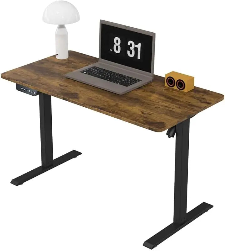 Elektrisch höhenverstellbarer Schreibtisch – 100 × 60 cm, Computertisch in Weiß